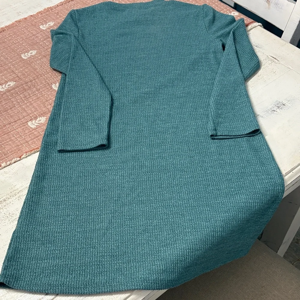 Old‎ Navy Teal Casual Mock Turtleneck Dress Size XL Ribbed SOFT